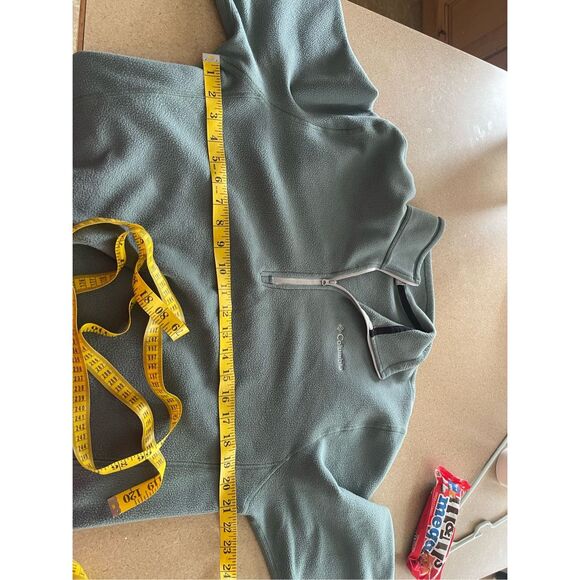 Columbia Womens Green Long Sleeve Fleece Stand-Up Collar Half Zip Sweater Medium - Picture 13 of 13